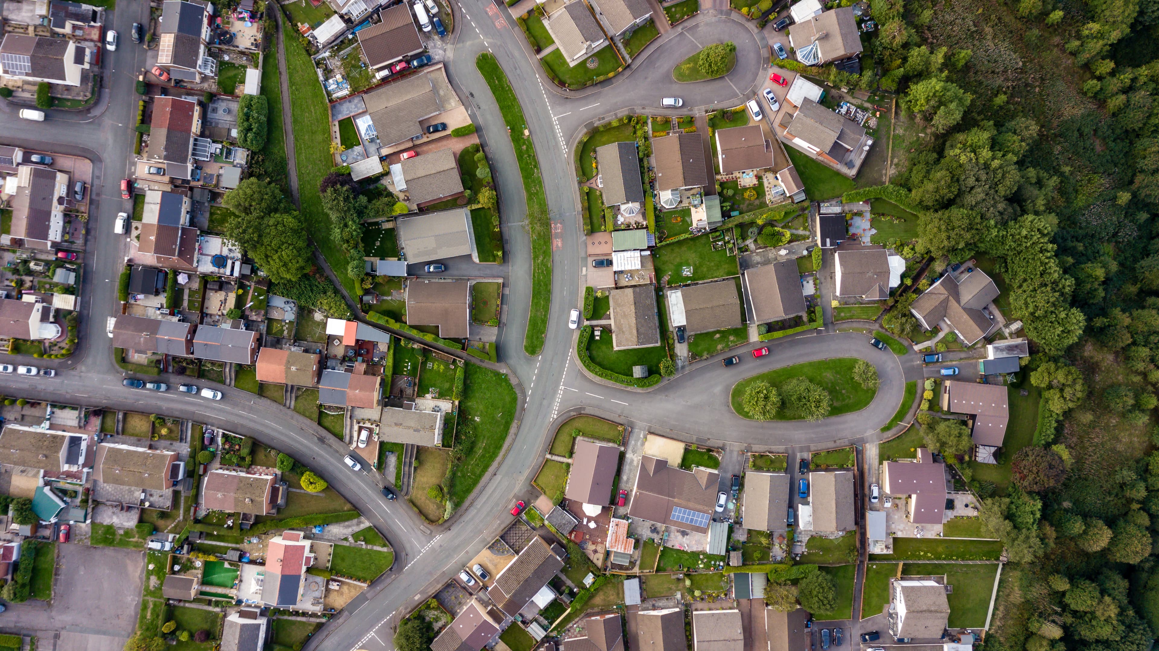 Aerial suburban road network